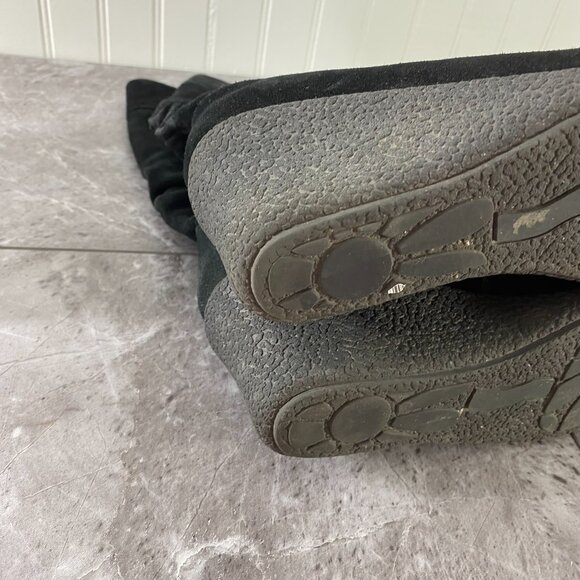 Soho Lab by Skechers Boots Womens 9 Y2K Black Suede Leather Knee High Wedge - Picture 12 of 12